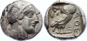 Ancient Greece Attica Athens AR Tetradrachm 454 - 404 B.C.
Silver 16.95g; Obvers - Athena; Revers - Owl, Olive Spray and Moon
