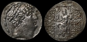 Ancient Greece Seleucia Antioch AR Tetradrachm 93 - 83 B.C.
Philip I Philadelphos; SNGLs# 2807; Newell# 448; Silver 15.52g; Diademed Head of Philip I...