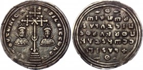Byzantium Basil II AR Miliarence 977 - 989 A.D.
Coins Byzantium 977-989, Miliaresion, Basil II. Av: cross with in each case a cross after all each Kr...