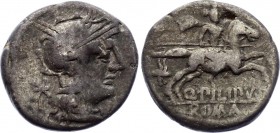 Roman Republic AR Denarius 129 B.C.
Silver 3.46g 16mm; Q. Philippus. Denarius, 129 BC, Rome. Obv. Helmeted head of Roma right, marck to left X. Rev. ...