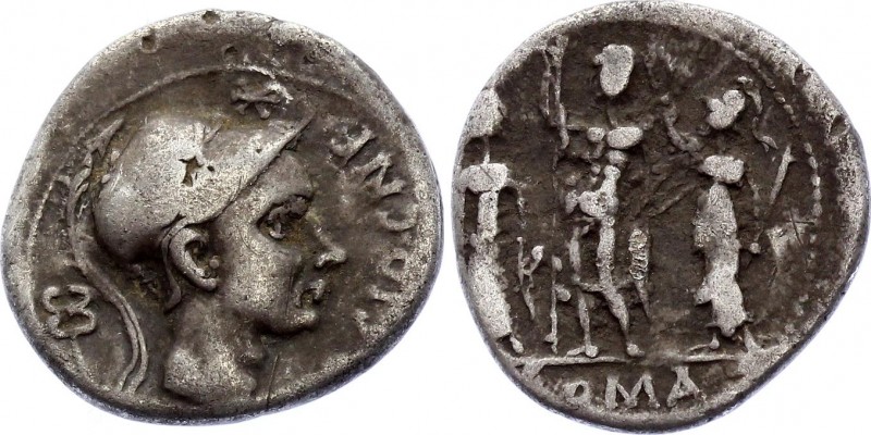 Roman Republic AR Denarius 112 B.C.
Silver 3.78g 19mm; Cn. Blasio Cn.f 112-111 ...