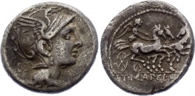 Roman Republic AR Denarius 111 B.C.
Silver 3.69g 18mm; Apius Claudius Pulcher, T. Manlius Marcius, and Q. Urbinius 111-110 B.C. , Denrius, Rome mint....