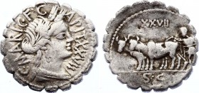 Roman Republic AR Denarius 81 B.C.
Silver 3.78g 18mm; C. Marius C.f. Capiro. Denarius 81 BC. Draped bust of Ceres, around C. MARI.C.F.C - APIT.XXX. R...