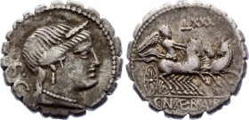 Roman Republic AR Denarius 79 B.C.
Silver 3.73g 17mm; C. Naevius Balbus, Denarius 79 BC Rome. Obs. Diademed head of Venus right, behind S.C. rev. Vic...