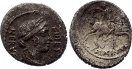 Roman Republic AR Denarius 47 B.C.
Silver 3.67g 17x19mm; A. Licinius Nerva. Denarius 47 BC. Obv. Fides laureate head to right, FIDES before, NERVA be...