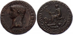 Roman Empire Nero Claudius Drusus Sestertius Paduan 42 - 43 A.D. "Paduan" (1500-1570)
26.05g 33mm; Ric# 109; NERO CLAVDIVS DRVSVS GERMANICVS IMP, bar...