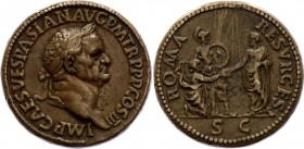 Roman Empire Paduan Vespasianus AE Sestertius 71 A.D. "Paduan" (1500-1570)
19.91g 34mm; Vespasianus, after Giovanni Cavino (1500-1570). AE "Sestertiu...