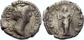 Roman Empire Faustina I AR Denarius 141 A.D.
RIC# 346b; DIVA AVG FAVSTINA, draped bust of Diva Faustina right, hair coiled on top of head / AETERNITA...