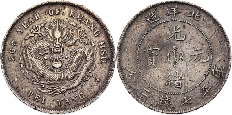 China Chihli 1 Dollar 1900 
Y#73; Silver 26,61g.; VF