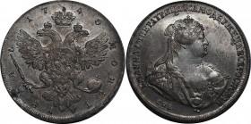 Russia 1 Rouble 1740 СПБ
Bit# 240; 2,5 Roubles Petrov; Silver, AUNC, mint luster. Rare condition.