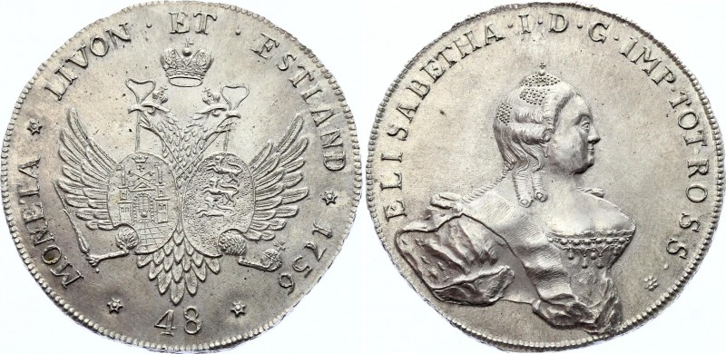 Russia - Livonia 48 Kopeks 1756 Collectors Copy!
Bit# 649 (R4); Silver 14.01g; ...