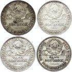Russia - USSR 4 x Poltinnik 1924 - 1927
With Silver; Various Dates; XF/aUNC