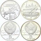 Russia - USSR 2 x 5 Roubles 1978 
Silver Proof; 1980 Summer Olympics, Moscow