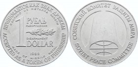 Russia - USSR 1 Disarmament Rouble / Dollar 1988 
X# M21; Aluminium; Made of Missile Metal; Accepted as a Token of Friendship