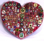 Europe Collection of Various Badges 
Various Countries & Motives; Comes with nice base in shape of a heart