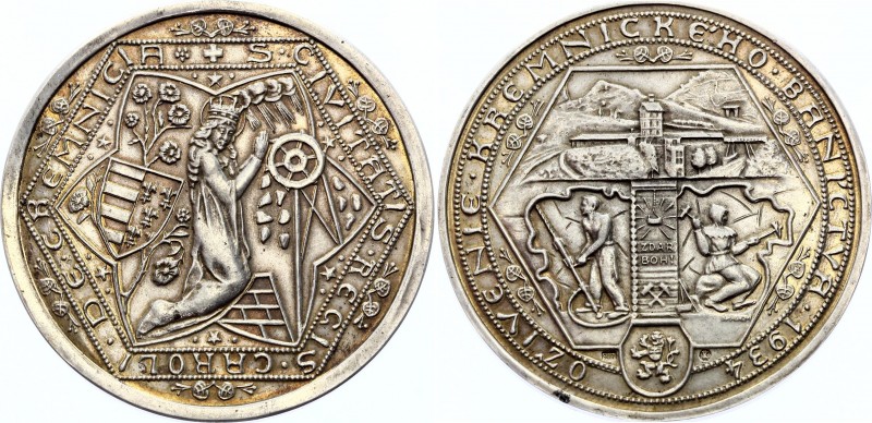 Czechoslovakia 10 Dukat Silver Medal 1934 Reviving of the Kremnitz Mines
Ag, 20...