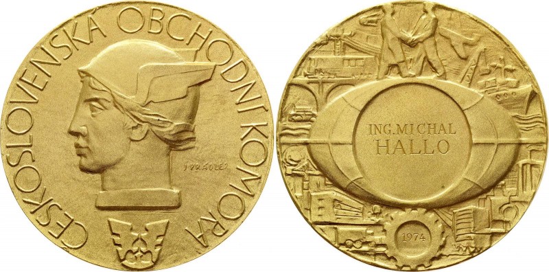 Czechoslovakia Medal "Czechoslovak Chamber of Commerce - Ing. Michal Hallo" 1974...
