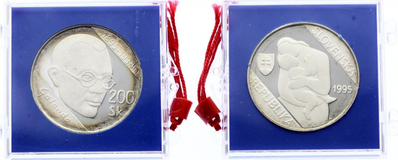 Slovakia 200 Korun 1995 PROOF RARE
KM# 25; Silver Proof; Mint. 1,500; 100th Ann...