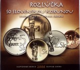 Slovakia Full Set of 5 Coins & Token 2008 Rare
50 Haleru 1 2 5 10 Korun 2008; Rozlúčka so Slovenskou Korunou; With Original Package