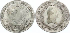 Austria 20 Kreuzer 1805 B - Kremnitz
KM# 2240; Franz II (I); Silver; VF