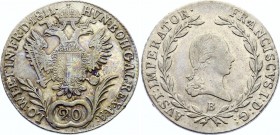 Austria 20 Kreuzer 1811 B - Kremnitz
KM# 2142; Silver; Franz I; XF-