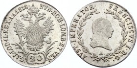 Austria 20 Kreuzer 1818 A - Wien
KM# 2143; Silver; Franz I; XF-