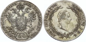 Austria 20 Kreuzer 1828 A - Wien
KM# 2144; Silver; Franz I; XF