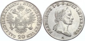 Austria 20 Kreuzer 1831 A - Wien
KM# 2147; Silver; Franz II