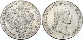 Austria 20 Kreuzer 1835 B - Kremnitz
KM# 2147; Silver; Franz II
