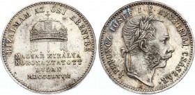 Austria Token Coronation of Hungarian King in Buda 1867 
Silver 5.45g 24mm; Franz Joseph I.