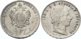 Austria 1/4 Florin 1859 V - Venice
KM# 2214; Franz Joseph I; Silver; VF-XF