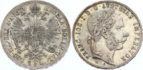 Austria 1 Florin 1871 A - Wien
KM# 2221; Silver; Franz Joseph I