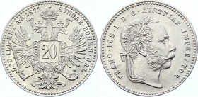 Austria 20 Kreuzer 1872 
KM# 2212; Silver; Franz Joseph I; BUNC with Mint Luster