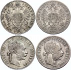 Austria Lot of 2 Coins 1 Florin 1878 - 79
KM# 2222; Franz Joseph I; Silver; VF-XF