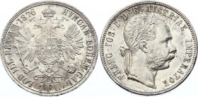 Austria 1 Florin 1876 
KM# 2222; Franz Joseph I; Silver; AUNC