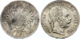 Austria 1 Florin 1877 
KM# 2222; Franz Joseph I; Silver; AUNC