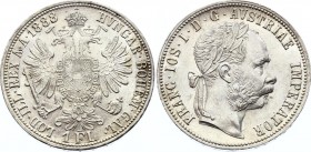 Austria 1 Florin 1888 
KM# 2222; Franz Joseph I; Silver; AUNC