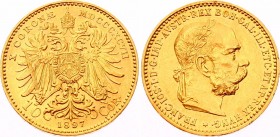 Austria 10 Corona 1897
KM# 2805; Franz Joseph I; Gold (.900) 3.39g. Mintage 1,803,000. AUNC.