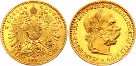 Austria 10 Corona 1905
KM# 2805; Franz Joseph I; Gold (.900) 3.39g. Mintage 1,933,230. UNC. Exceptional quality! Rare for this type!