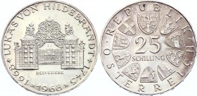 Austria 25 Shilling 1968 
KM# 2903; 300th Anniversary - Birth of Von Hildebrandt; Silver; UNC