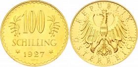 Austria 100 Shilling 1927 
KM# 2842; Fr# 520; Gold (.900) 23.52g.; Prooflike