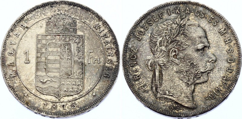 Hungary 1 Forint 1875 KB - Kremnitz
KM# 453; Silver; Franz Joseph I; XF