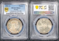 German States Prussia 1 Taler 1861 A PCGS MS64 Coronation
KM# 488; Great strike and lustrous fields; PCGS MS64