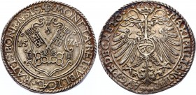 German States Regensburg - Reichsstadt 1 Guldenthaler 1574
Dav# 108; Beckenbauer# 4102; Silver 24,41g.; As: Crossed town keys in Renaissance sign; Rs...