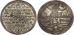 German States Regensburg - Reichsstadt 1 Guldenthaler 1586
Beckenbauer# 4114; Silver; Luck harbour after the steel shooter's party. Coin master Jakob...