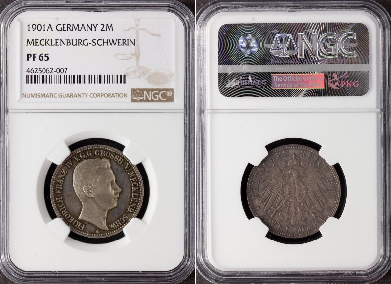 Germany - Empire Mecklenburg-Schwerin 2 Mark 1901 A NGC PF 65
KM# 330; J. 85; S...