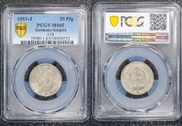 Germany - Weimar Republic 25 Pfennig 1911 J PCGS MS65
J# 18; PCGS MS65; Regular Issue