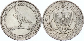 Germany - Weimar Republic 3 Reichsmark 1930 A
KM# 70; Silver; Liberation of Rhineland; UNC