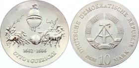 Germany DDR 10 Mark 1977 Probe
KM# PR19; 375th Birthday of Otto von Guericke; Mintage 6,000; Silver; UNC