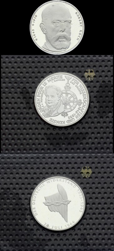 Germany 3 x 10 Mark 1992 - 1994
Silver Proof; Various Motives; Two coins are in...